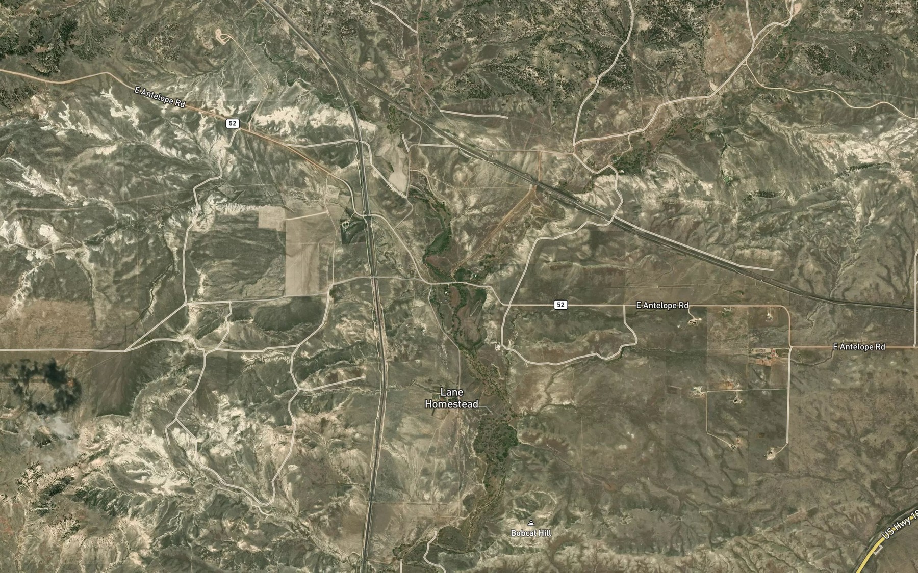 Satellite map of the East Fork Shawnee Creek