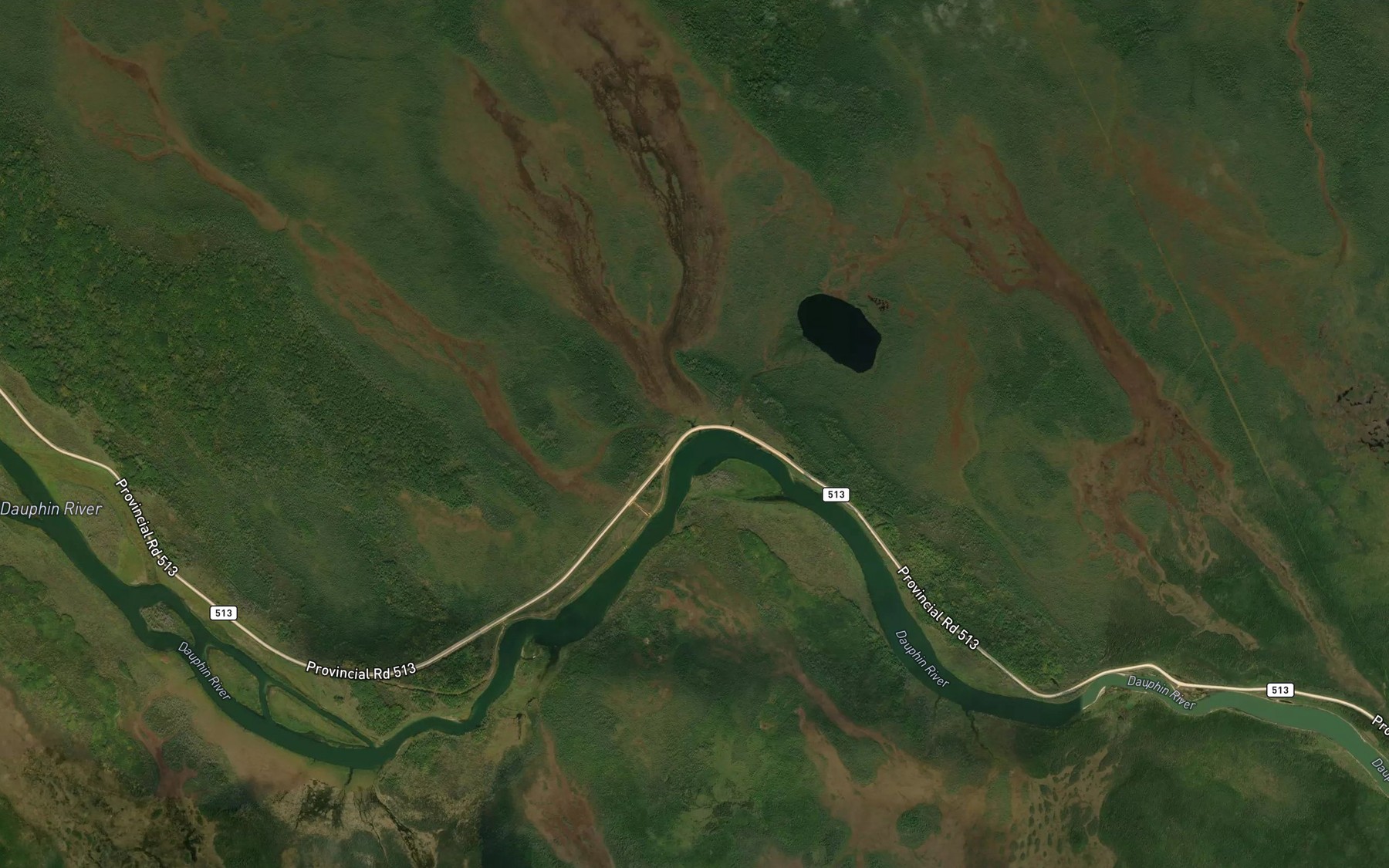 Satellite map of the Cranberry Creek