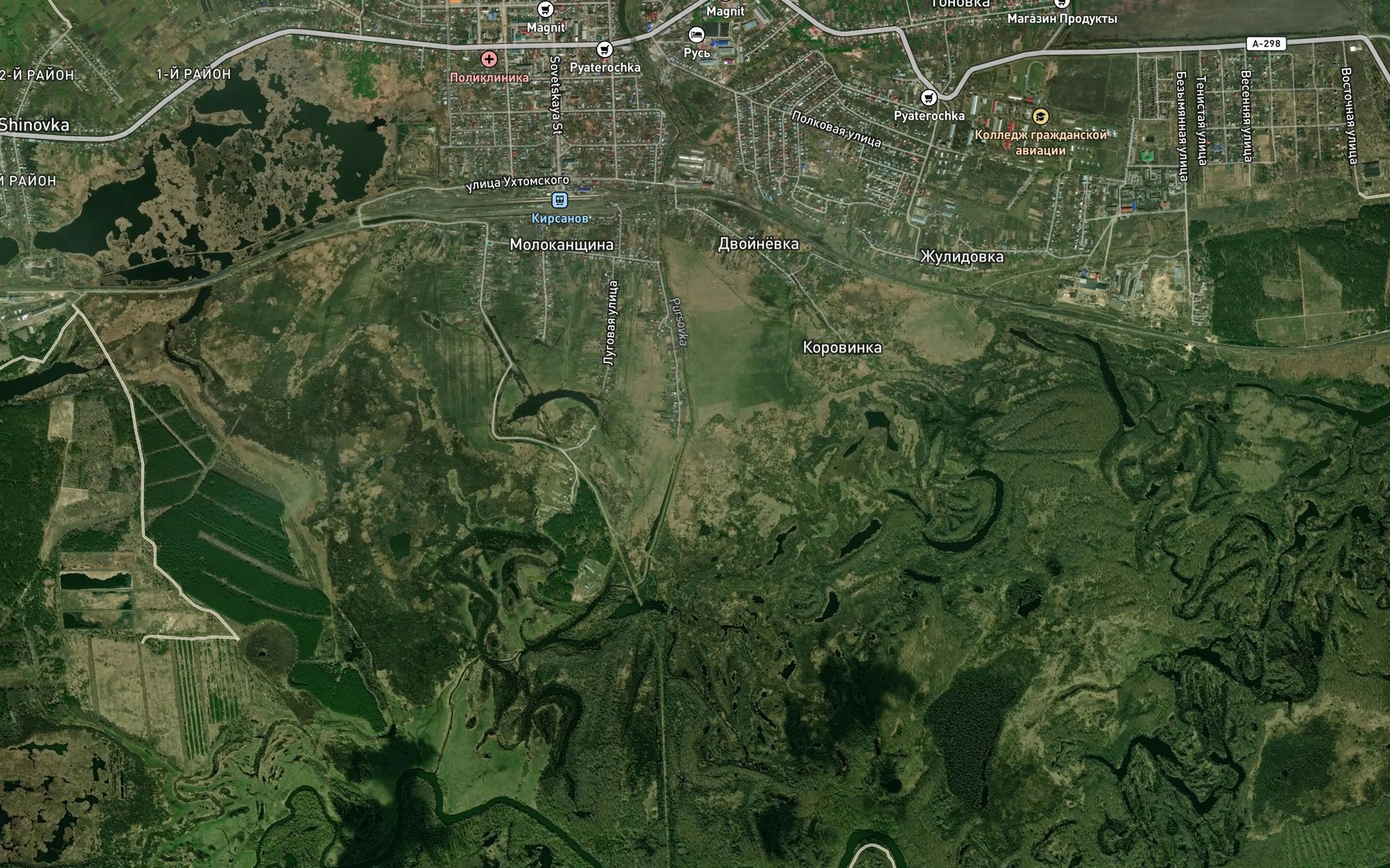 Satellite map of the Pursovka
