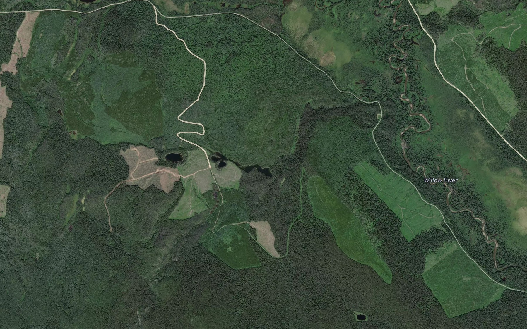 Satellite map of the Gordie Lakes