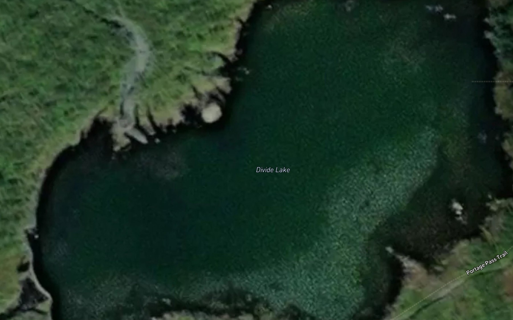 Satellite map of the Divide Lake