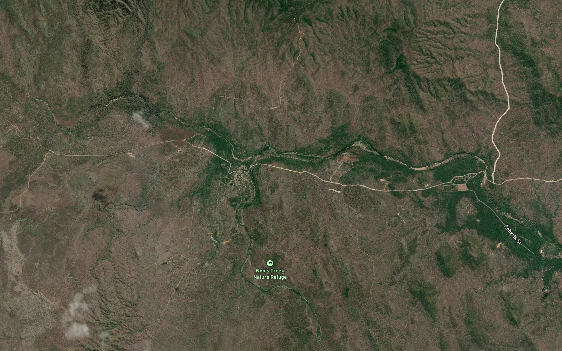 Satellite map of the Middle Oaky Creek