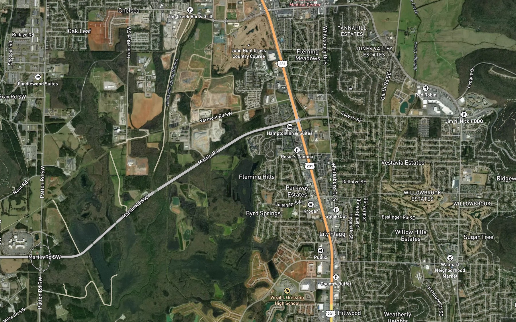 Satellite map of the Byrd Spring