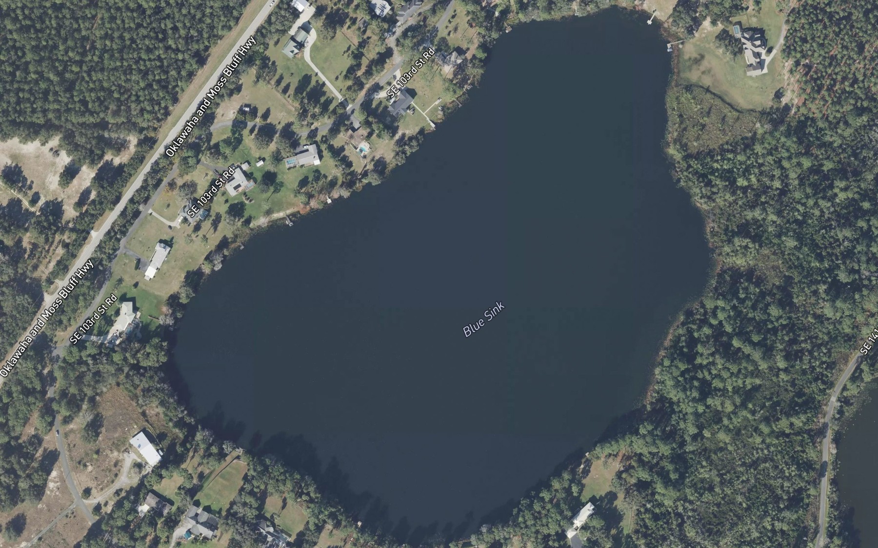 Satellite map of the Blue Sink