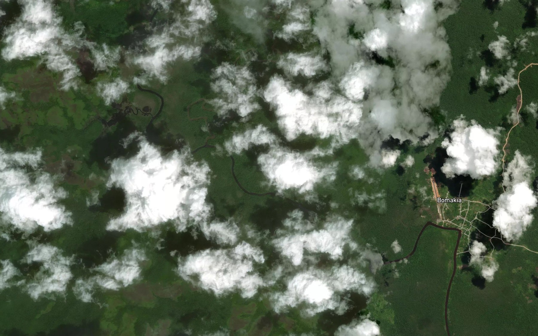 Satellite map of the A River