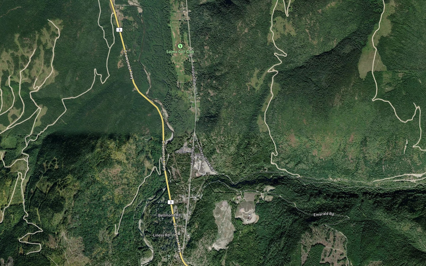 Satellite map of the Woodchuck Creek