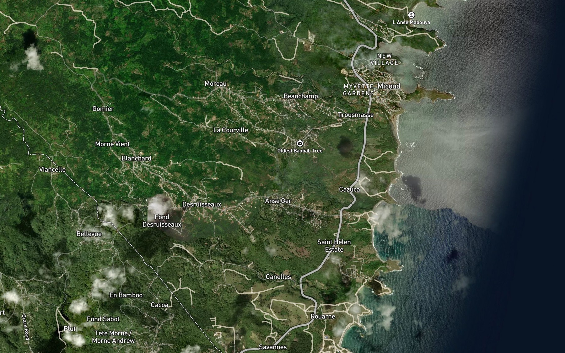 Satellite map of the Ravine Victorin