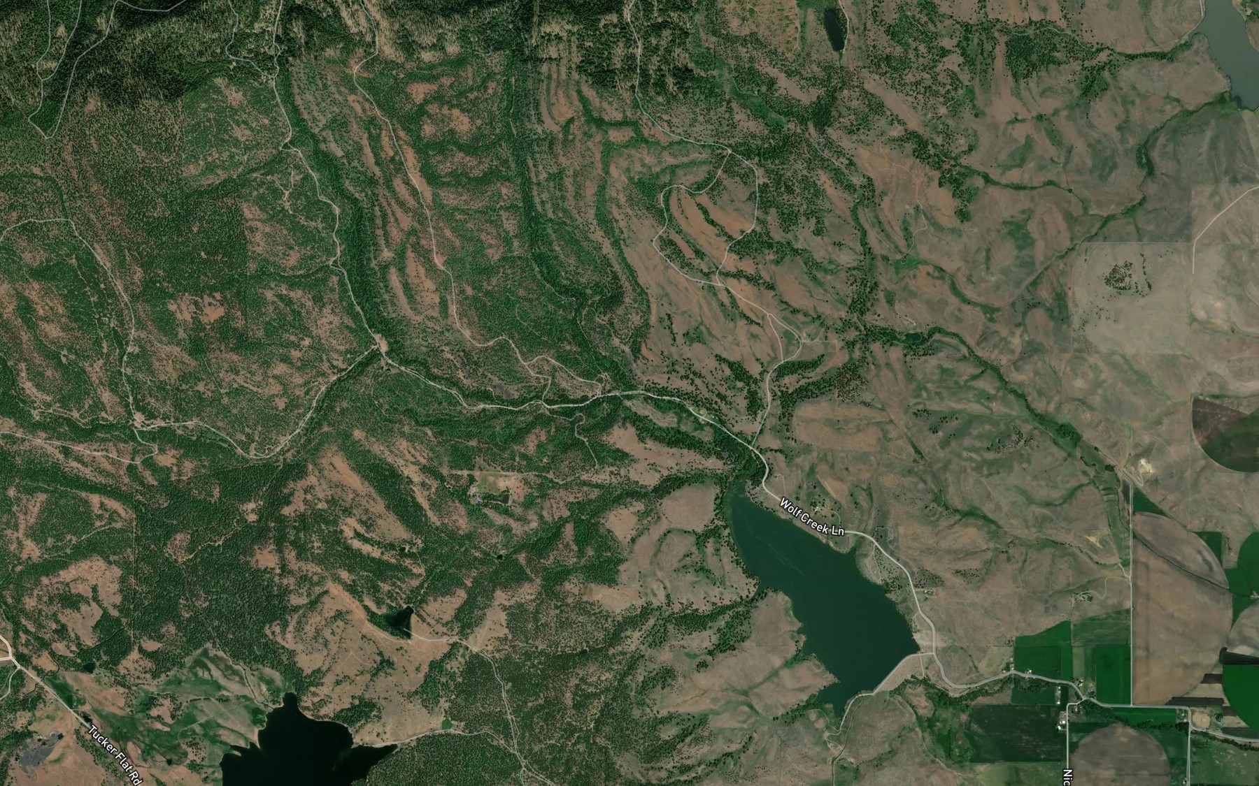 Satellite map of the Clear Creek