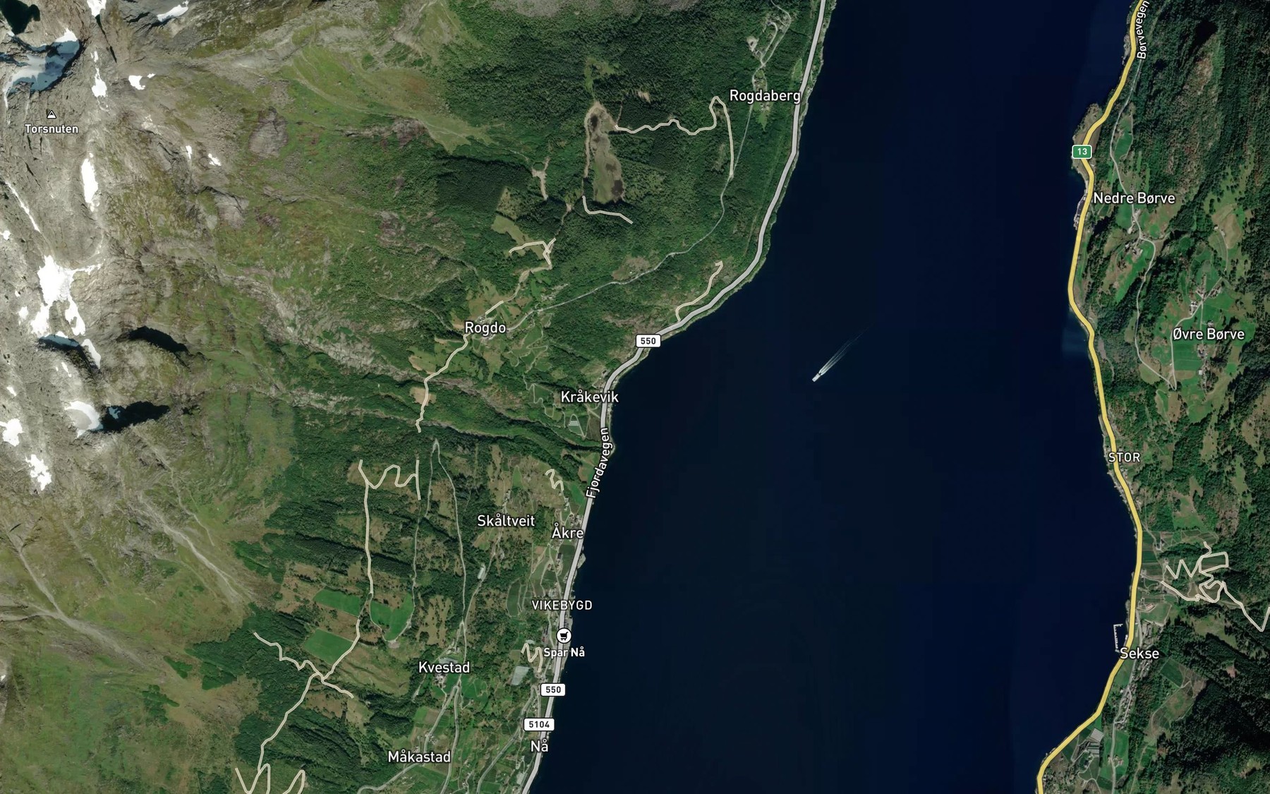 Satellite map of the Krakevik