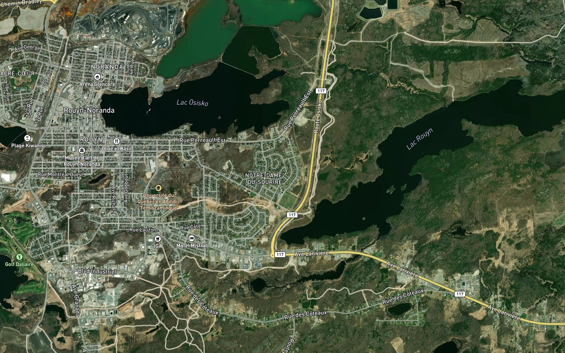 Satellite map of the Cours d'eau du Deuxieme Rang