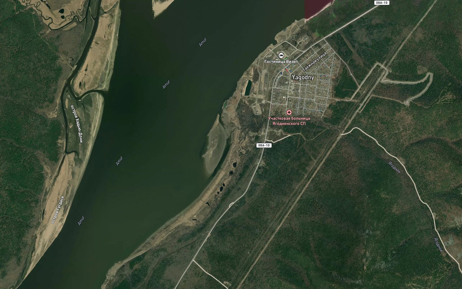 Satellite map of the Yagodnaya