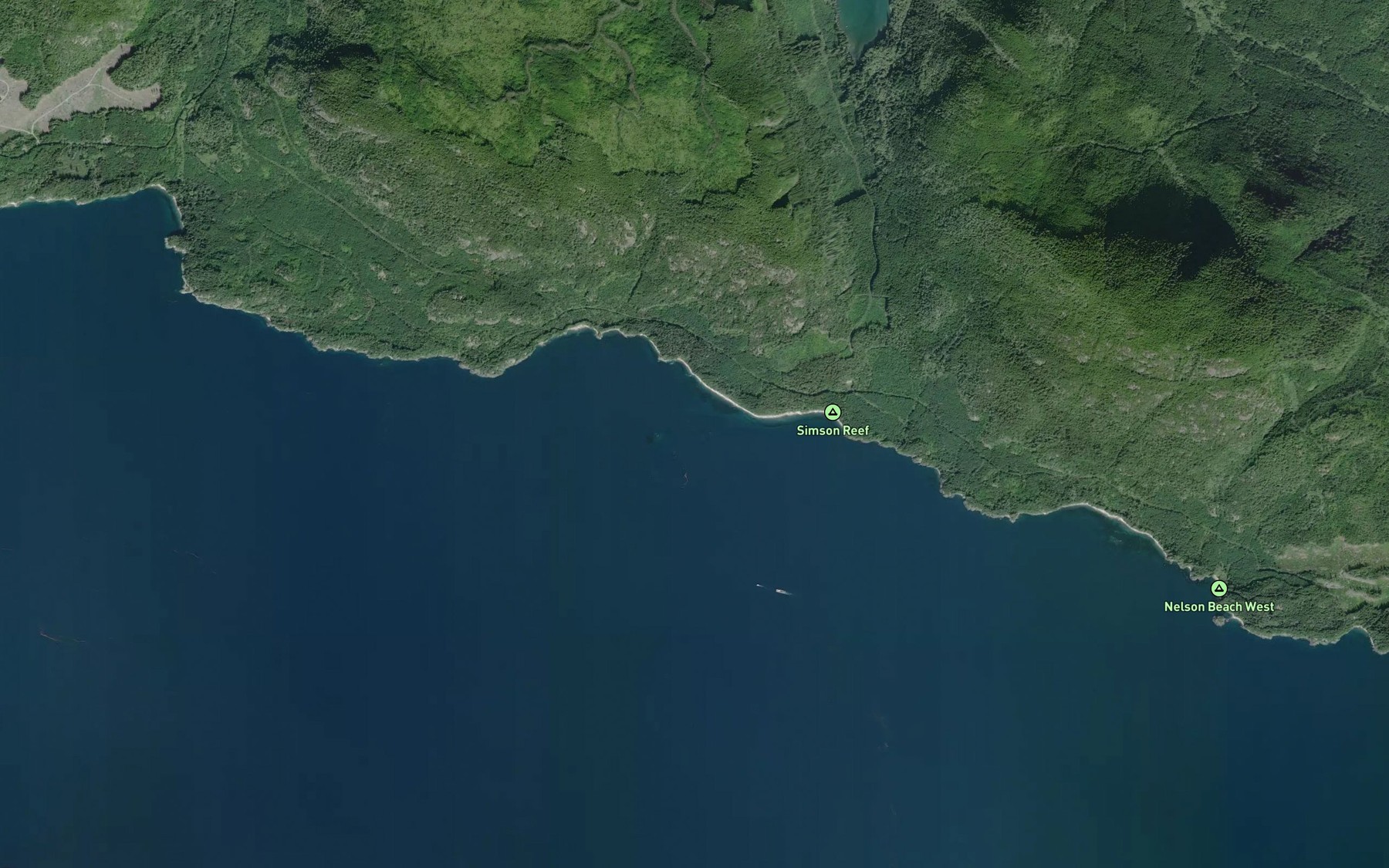 Satellite map of the Stimpson Reef