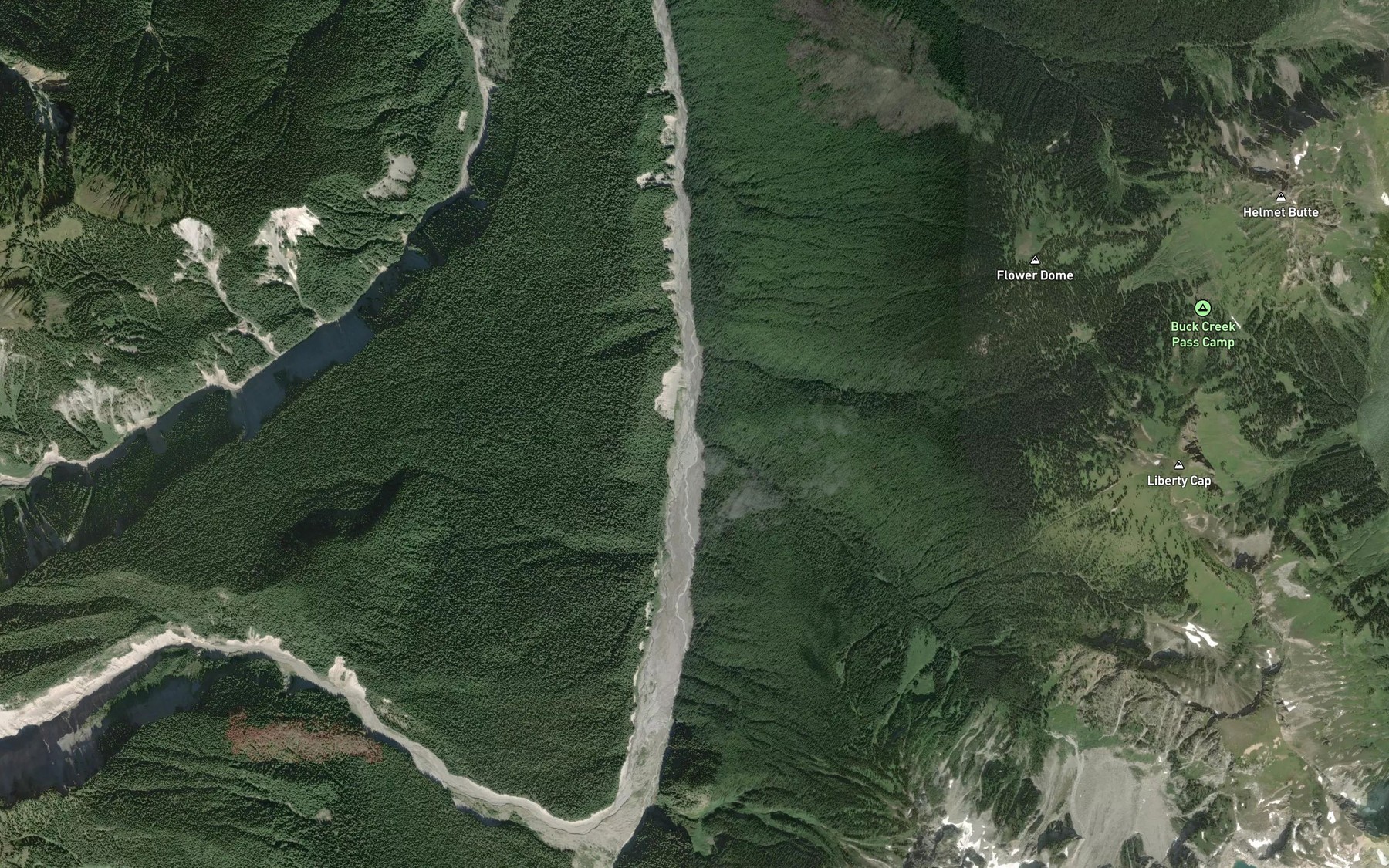 Satellite map of the Triad Creek