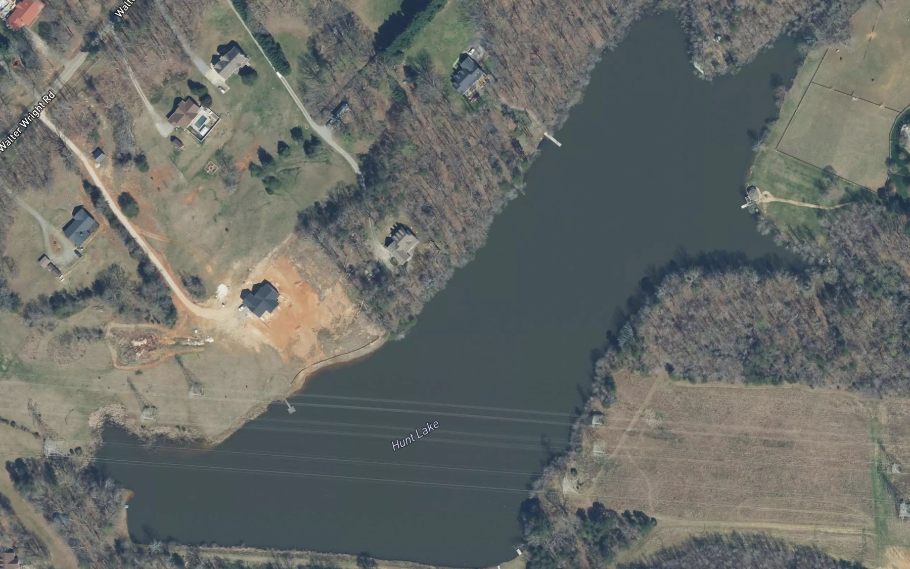 Satellite map of the Hunt Lake