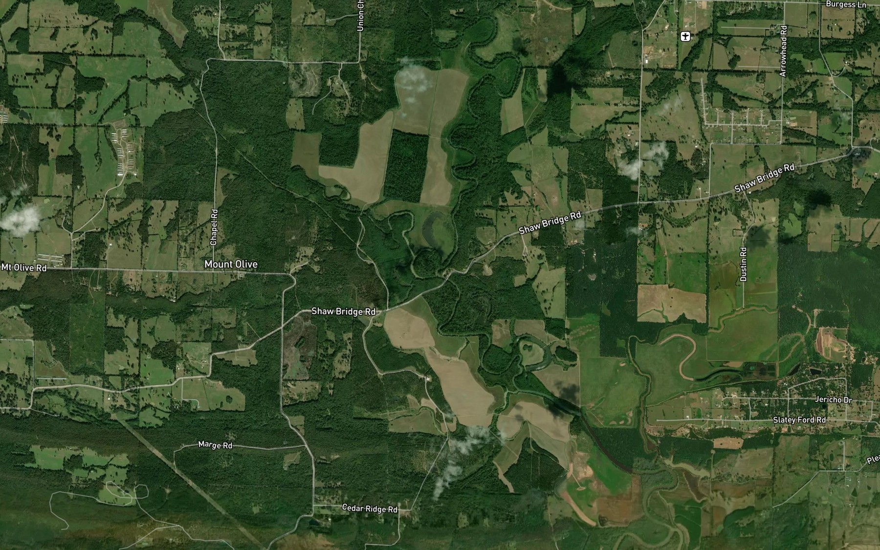 Satellite map of the Cypress Creek