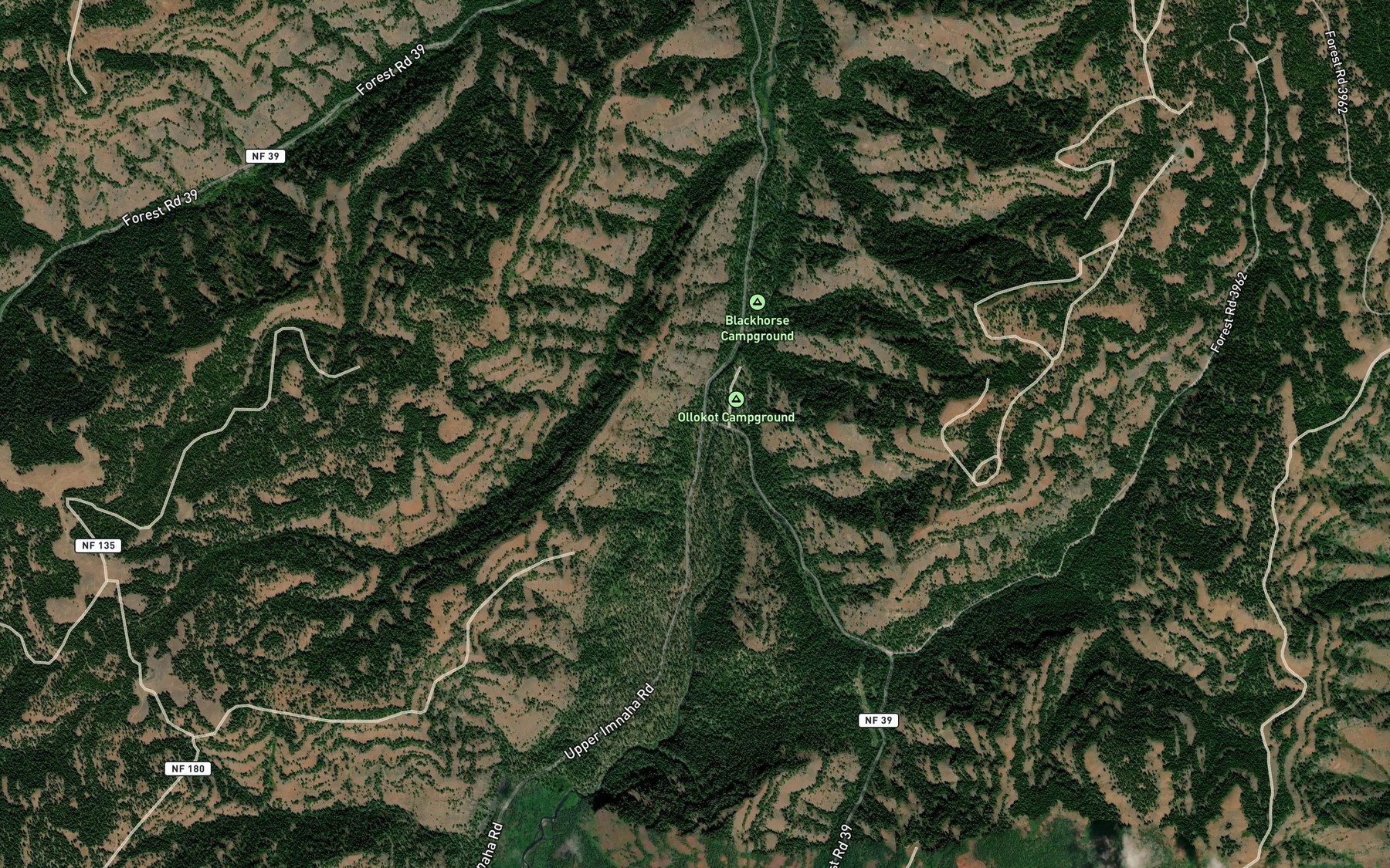 Satellite map of the Dry Creek