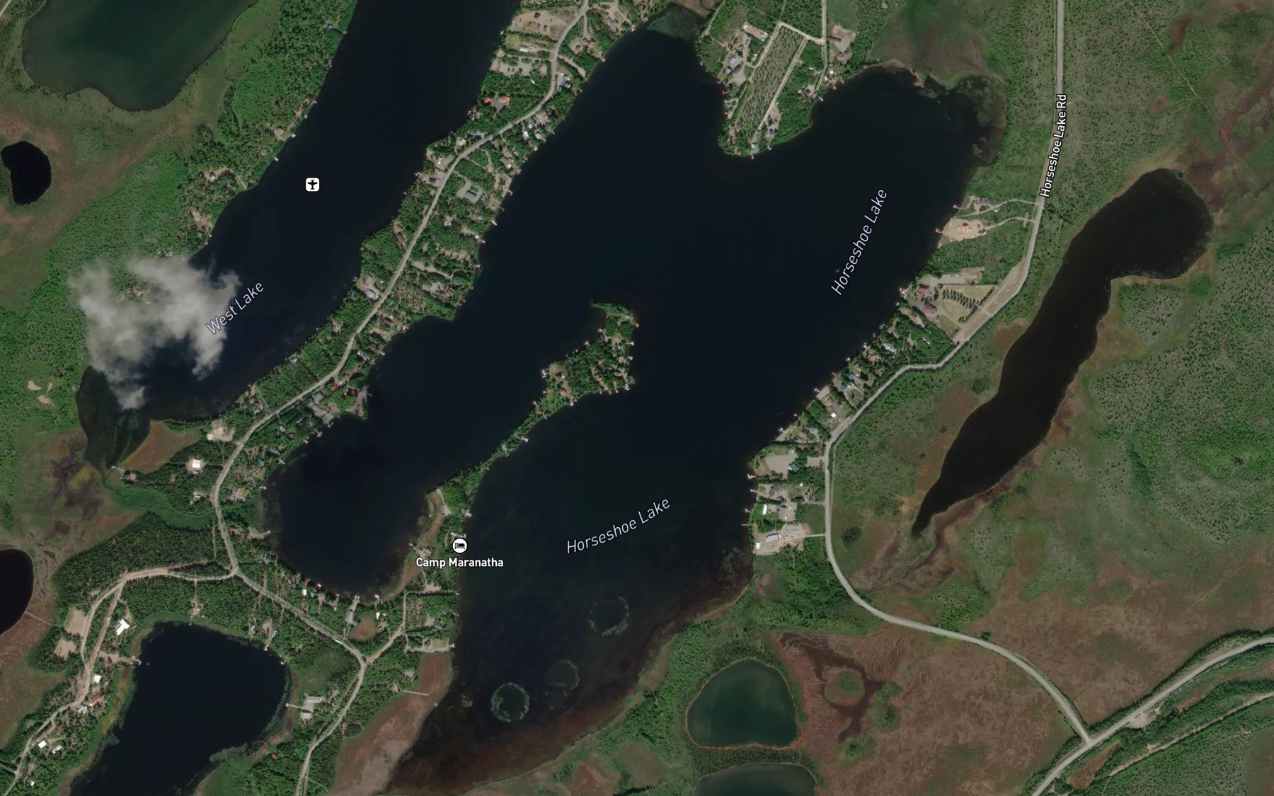 Satellite map of the Horseshoe Lake