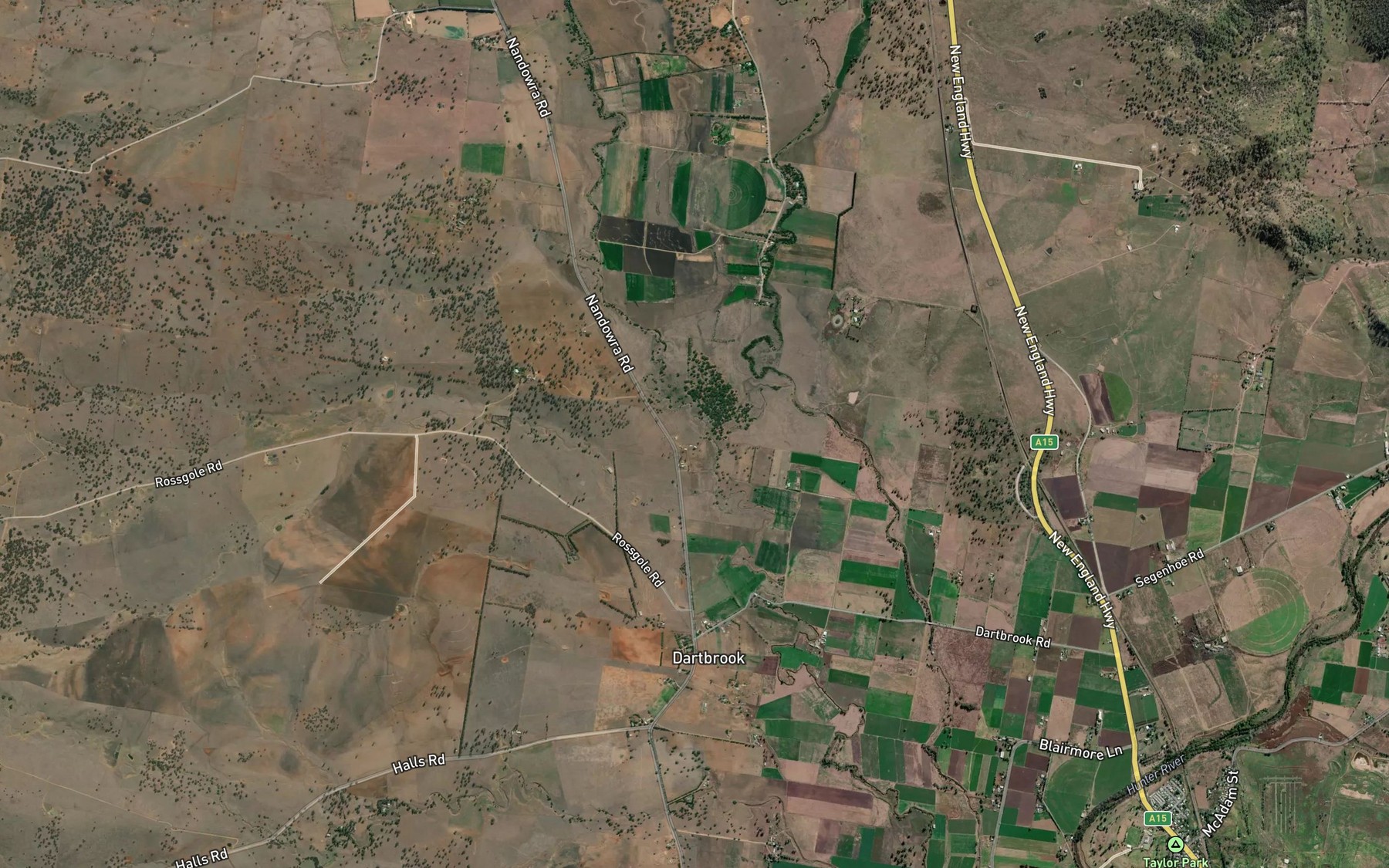 Satellite map of the Dart Brook