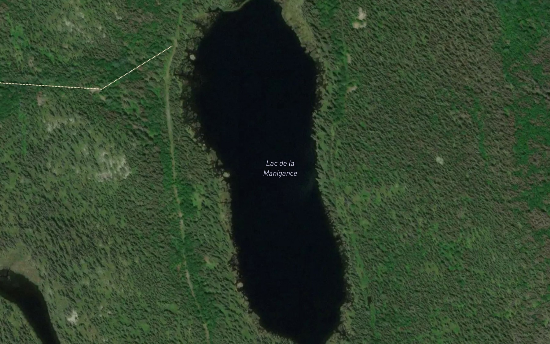 Satellite map of the Lac de la Manigance