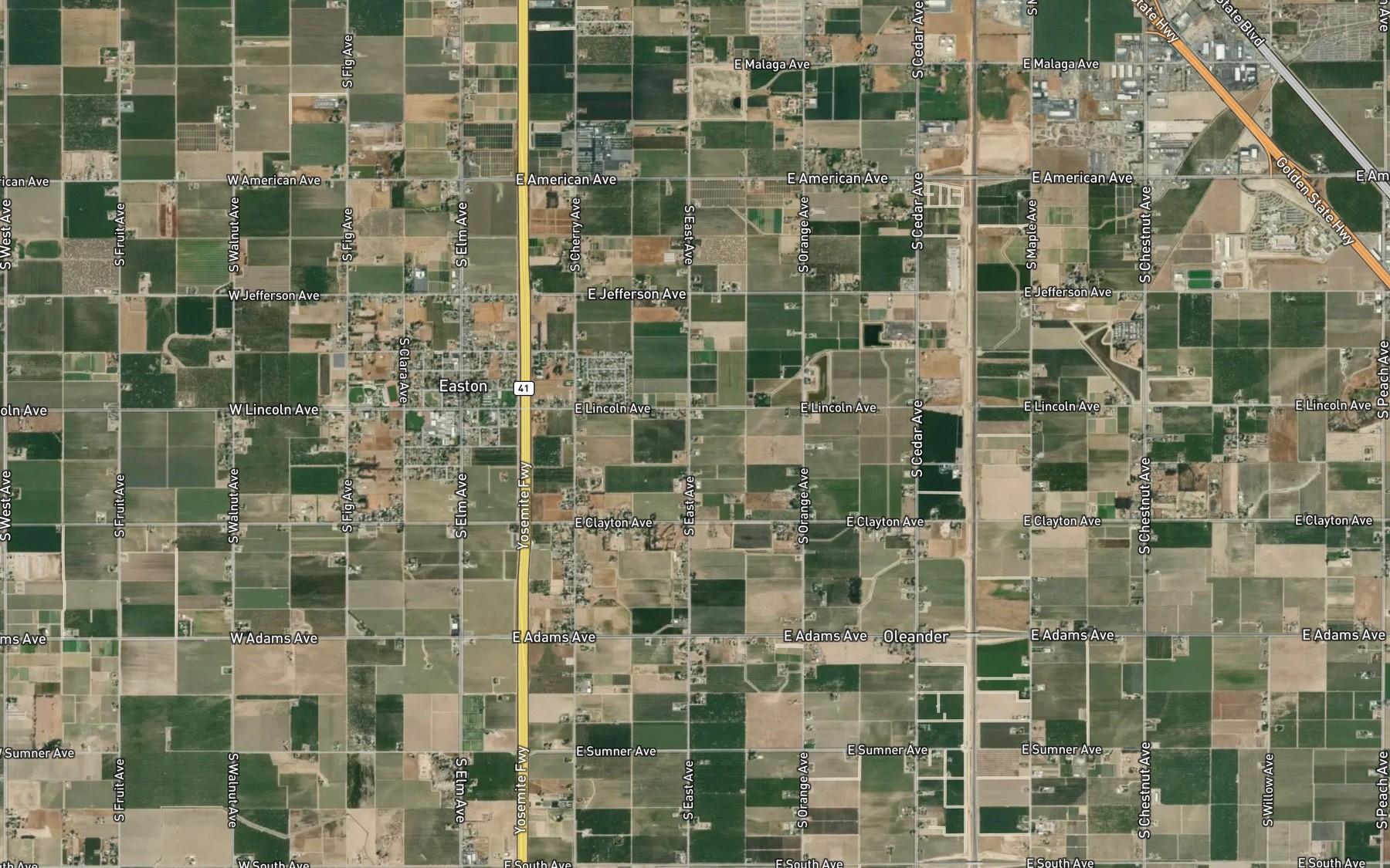 Satellite map of the Center Branch Washington Colony Canal