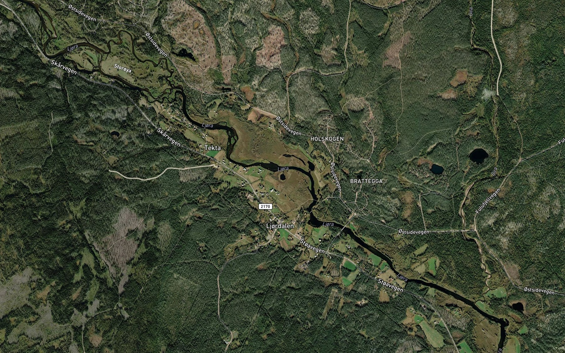 Satellite map of the Tjonna