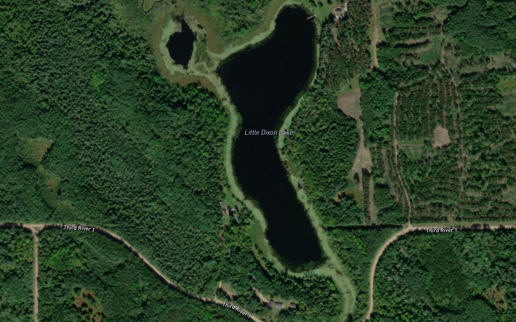 Satellite map of the Little Dixon Lake