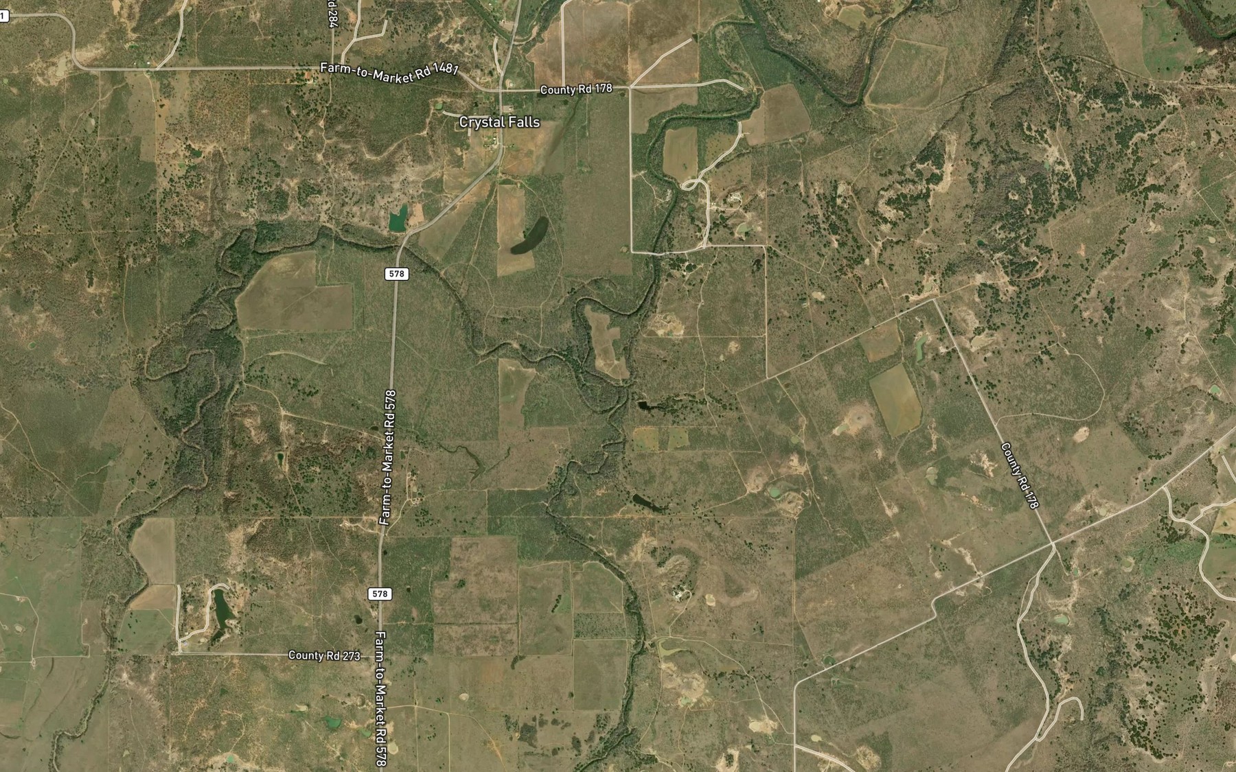Satellite map of the Gunsolus Creek