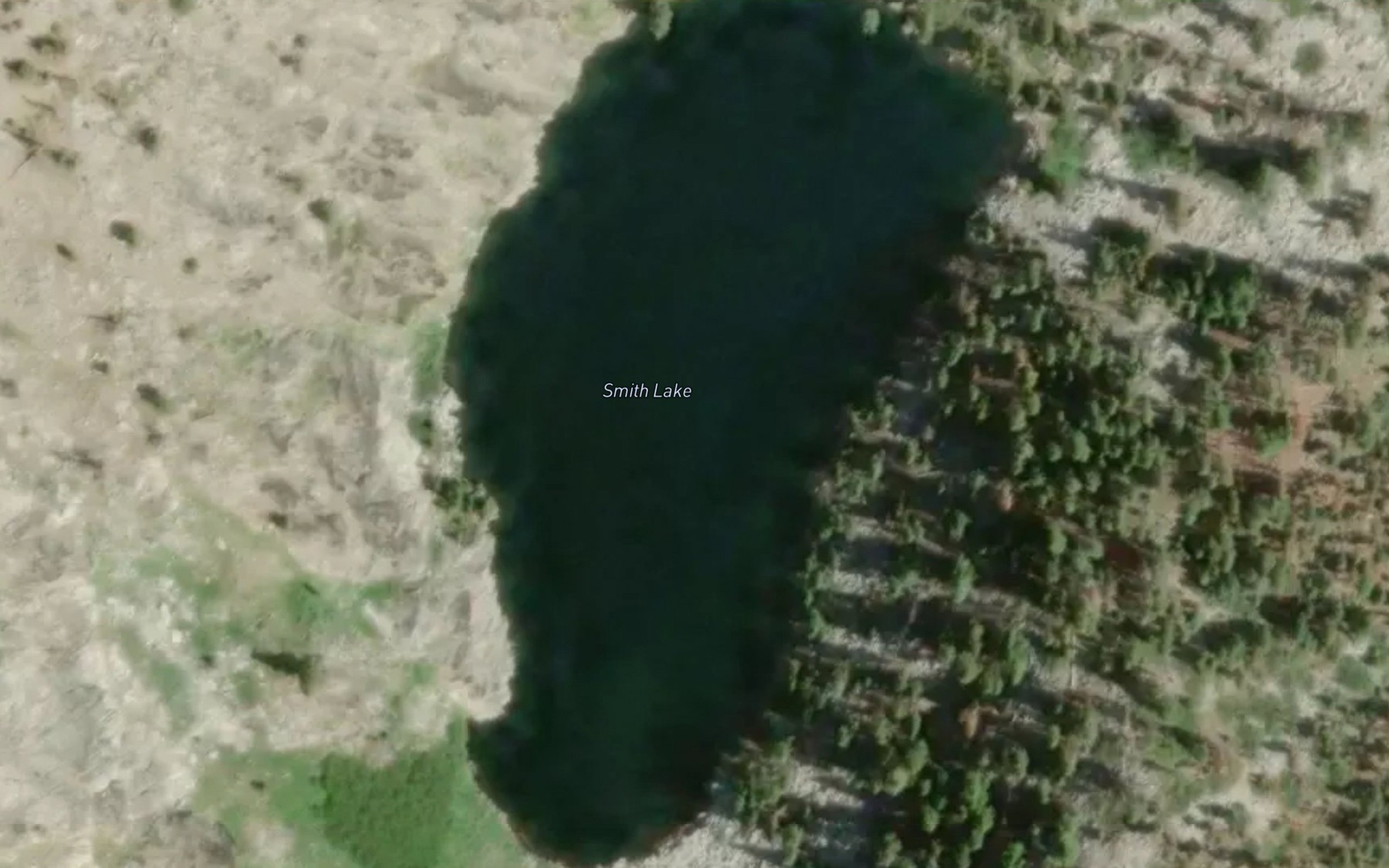 Satellite map of the Smith Lake