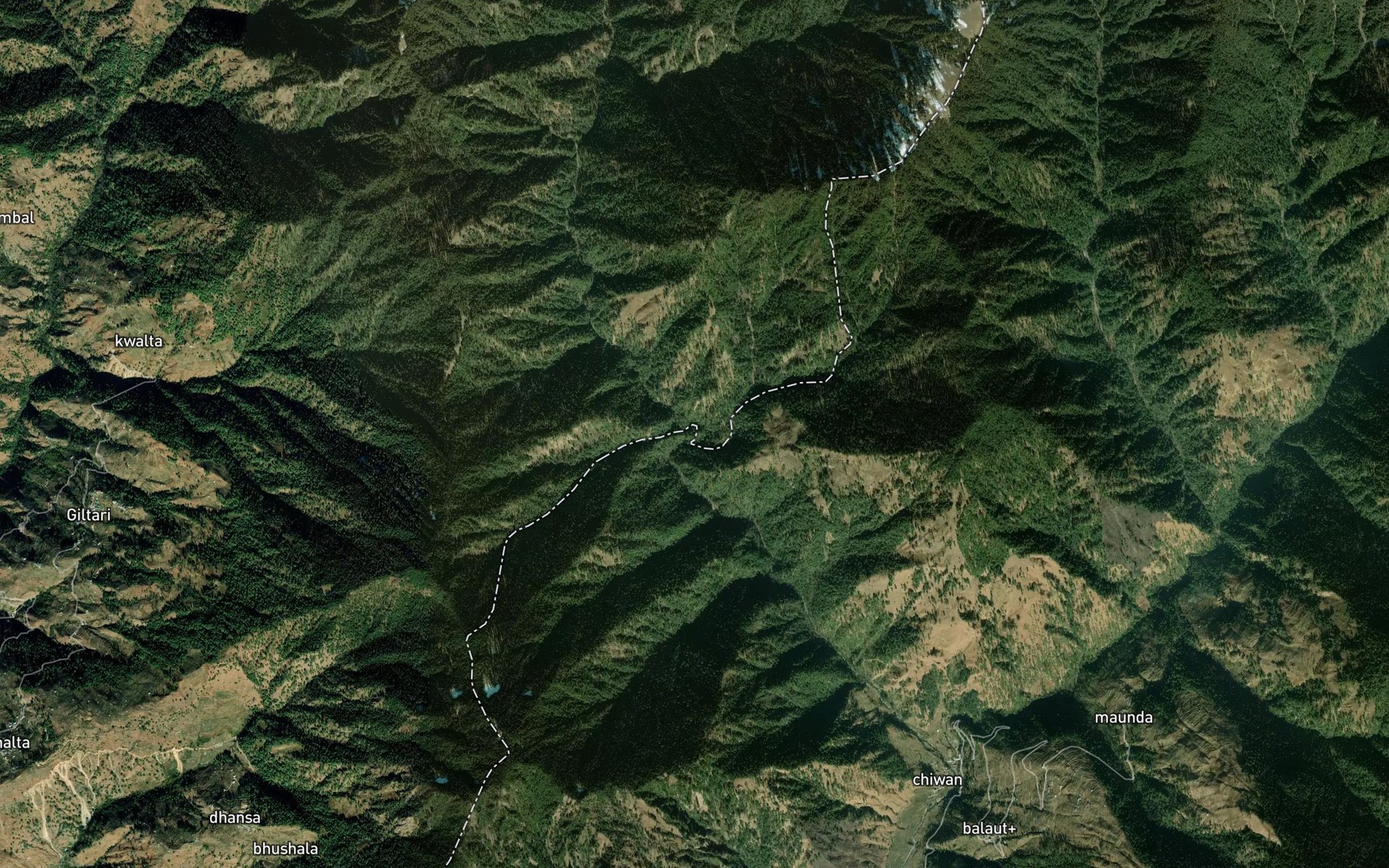 Satellite map of the Bhinggar Gad
