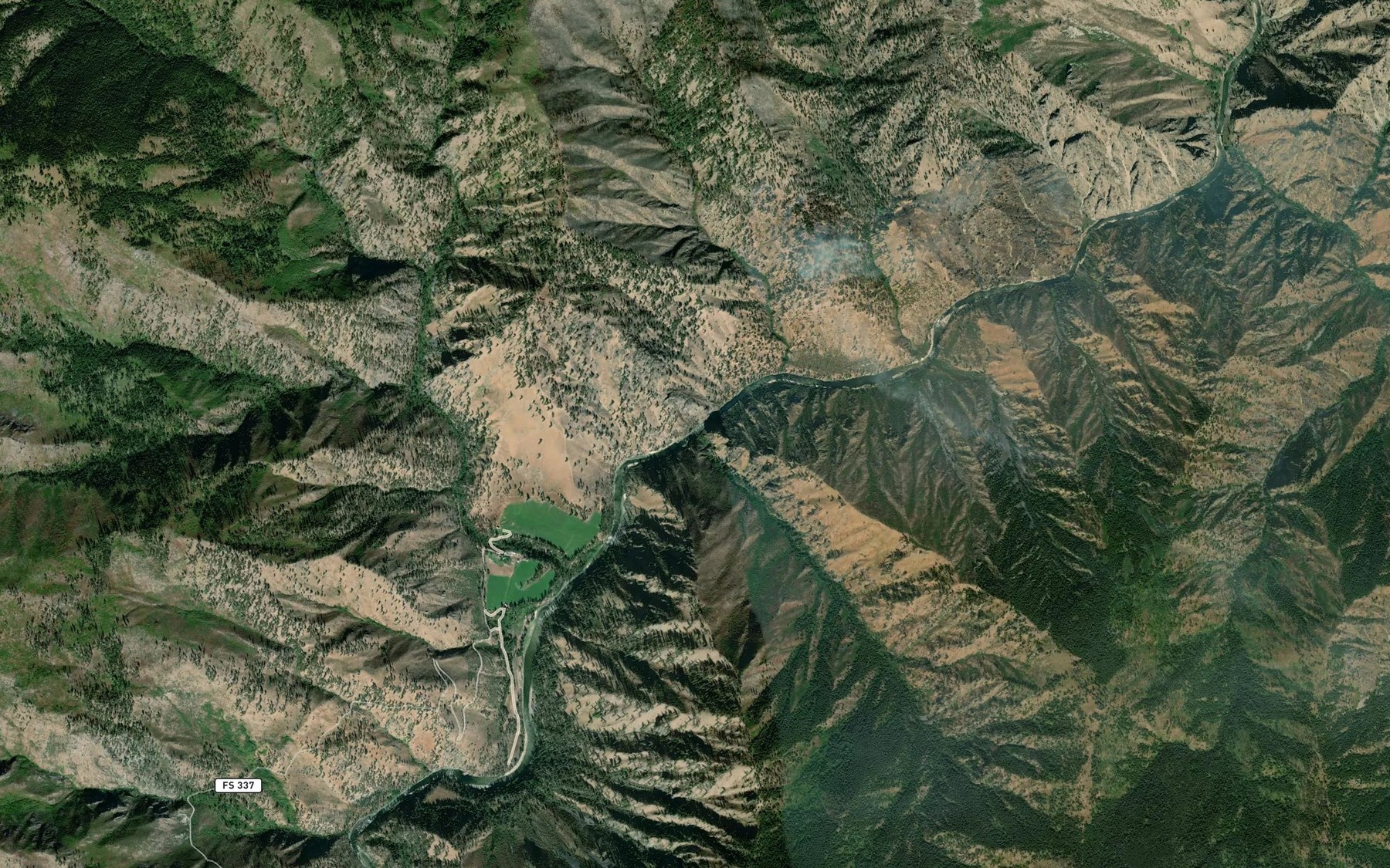 Satellite map of the Rattlesnake Creek