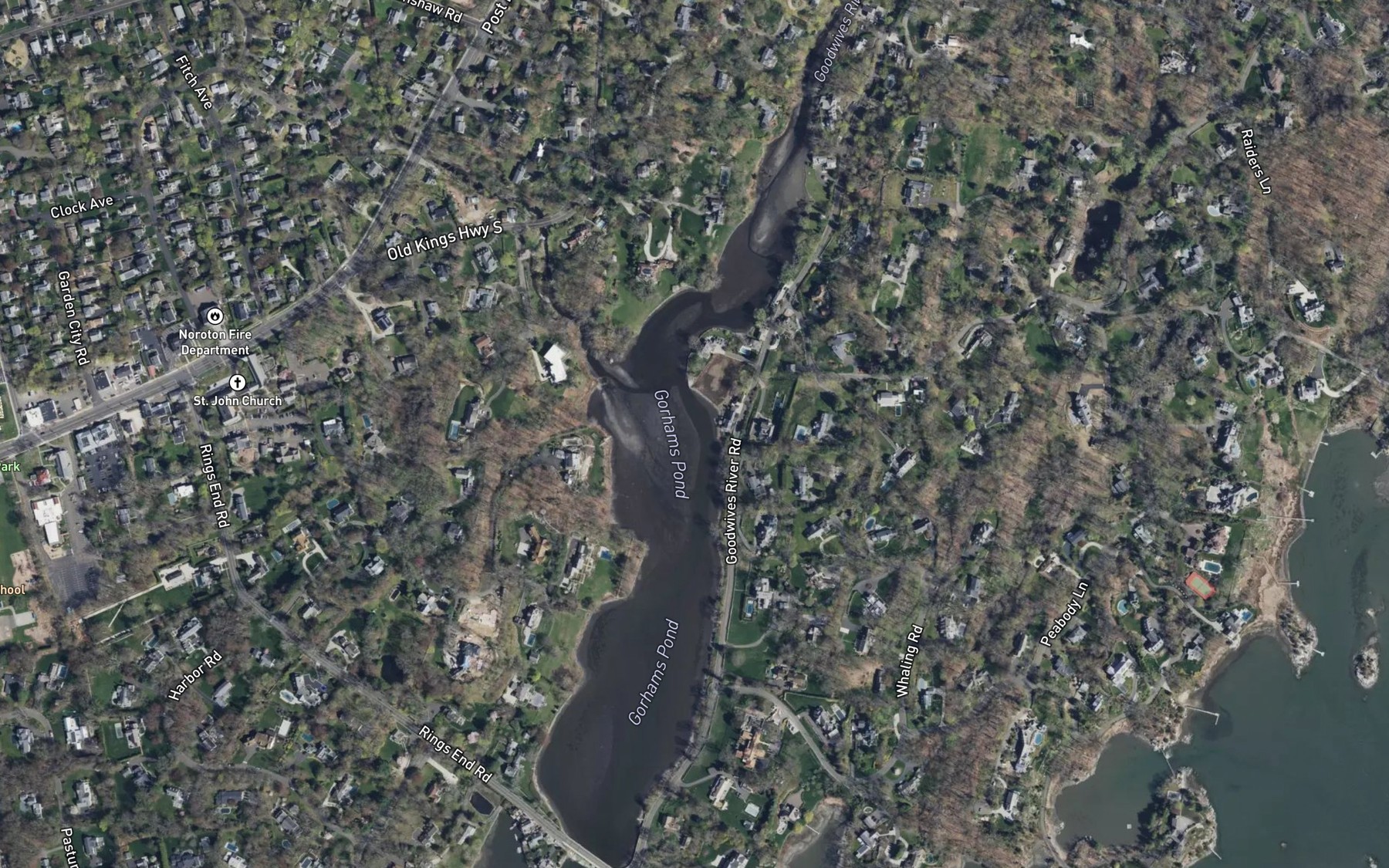 Satellite map of the Gorhams Pond