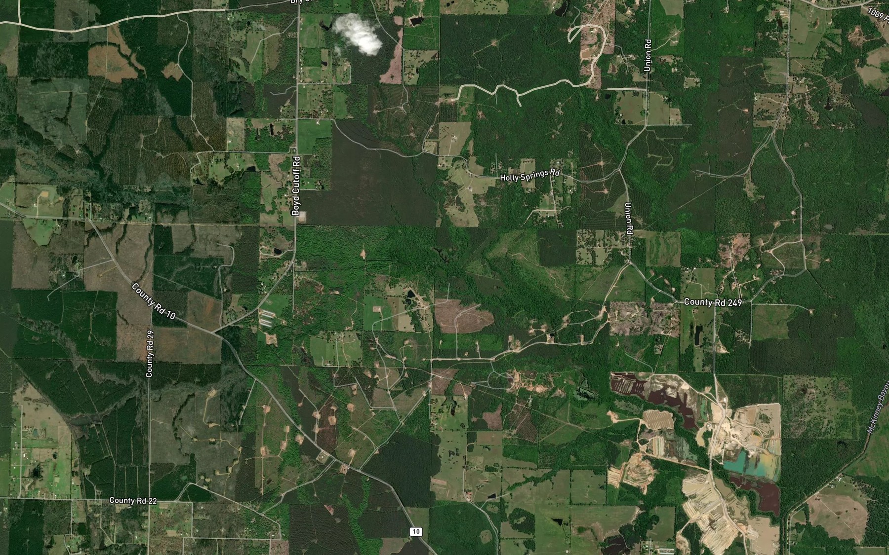 Satellite map of the Holly Springs Branch