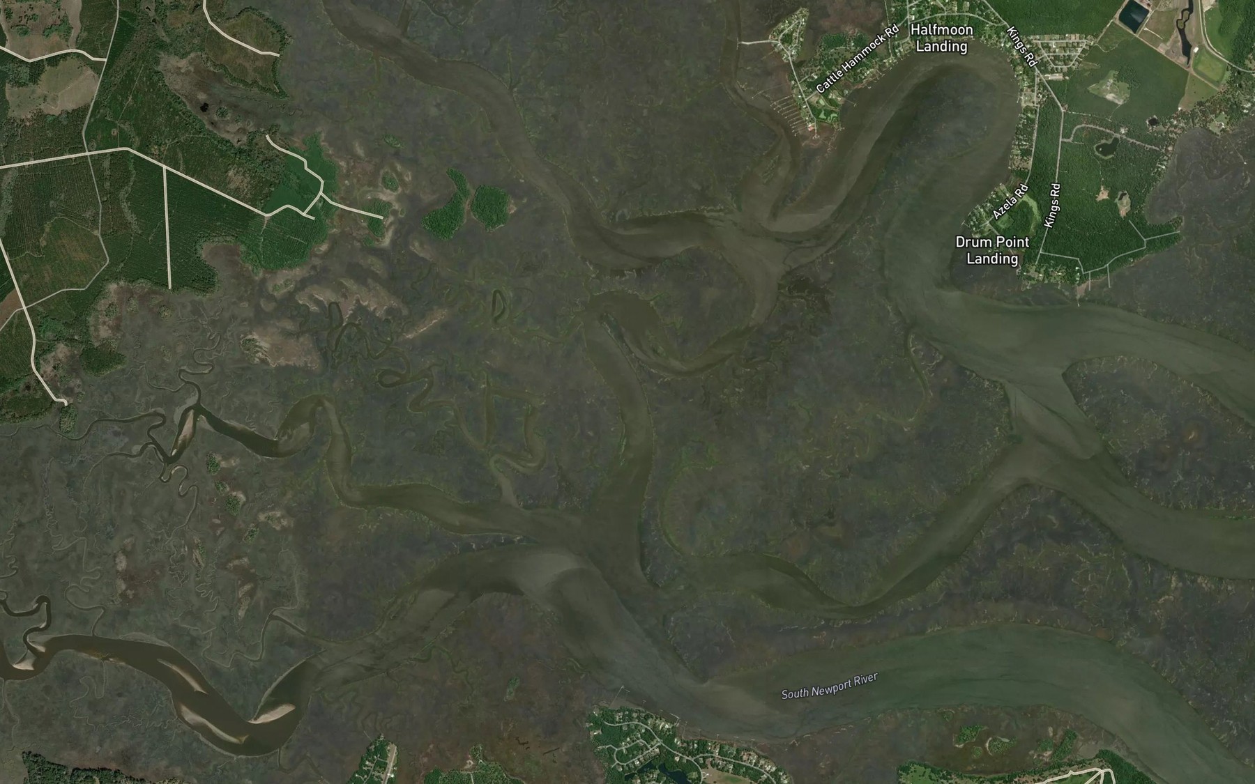 Satellite map of the Cross Tide Creek
