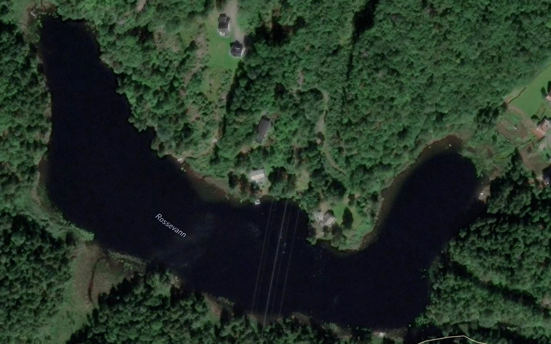 Satellite map of the Rossevann