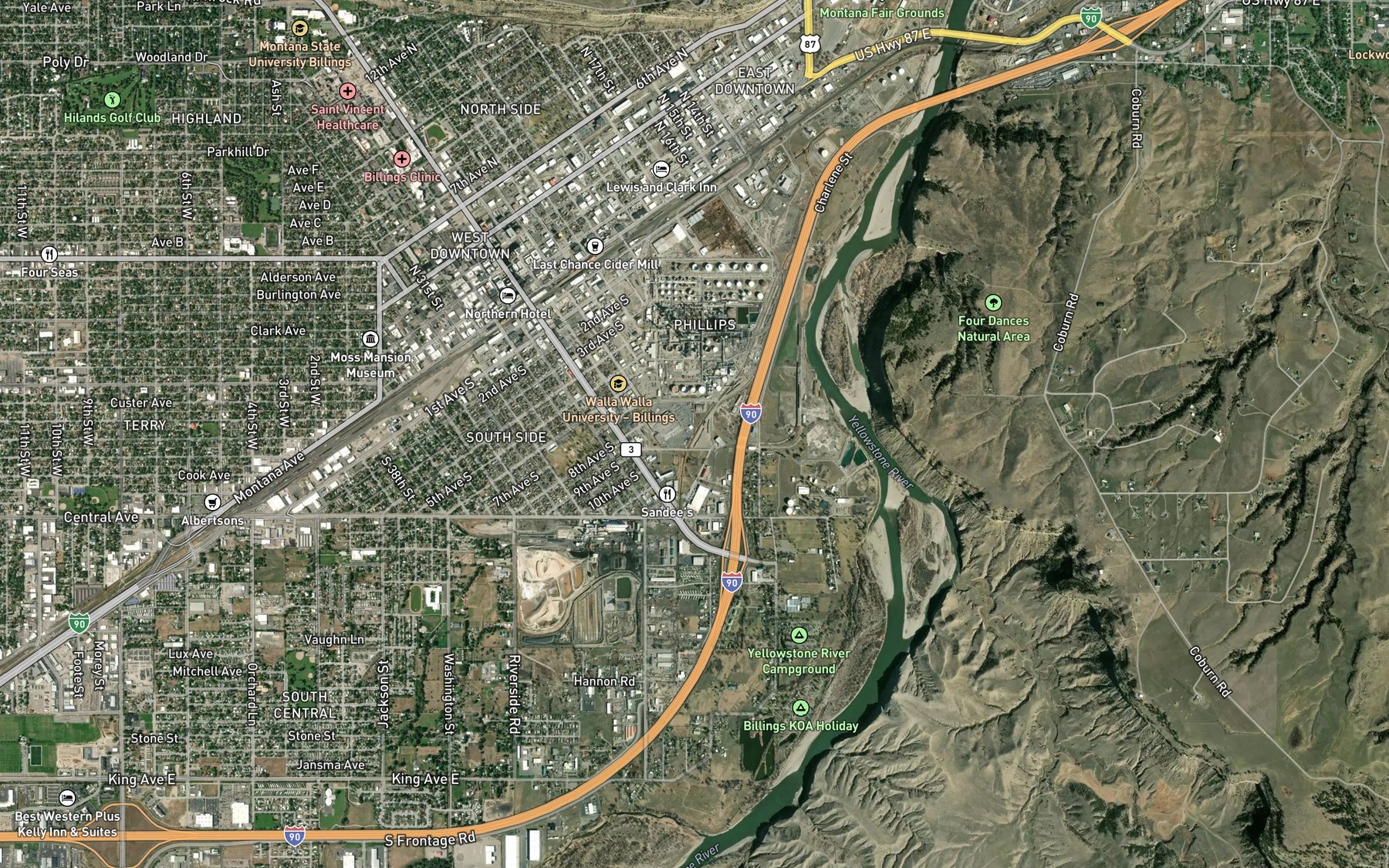 Satellite map of the Yegen Drain