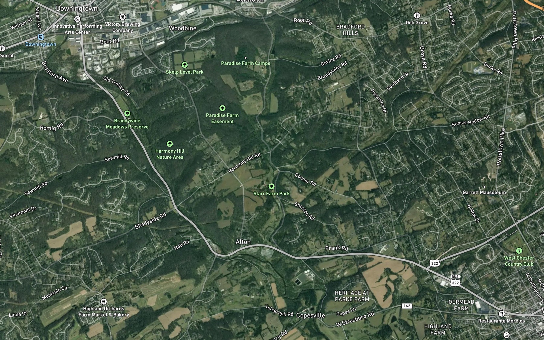 Satellite map of the Broad Run