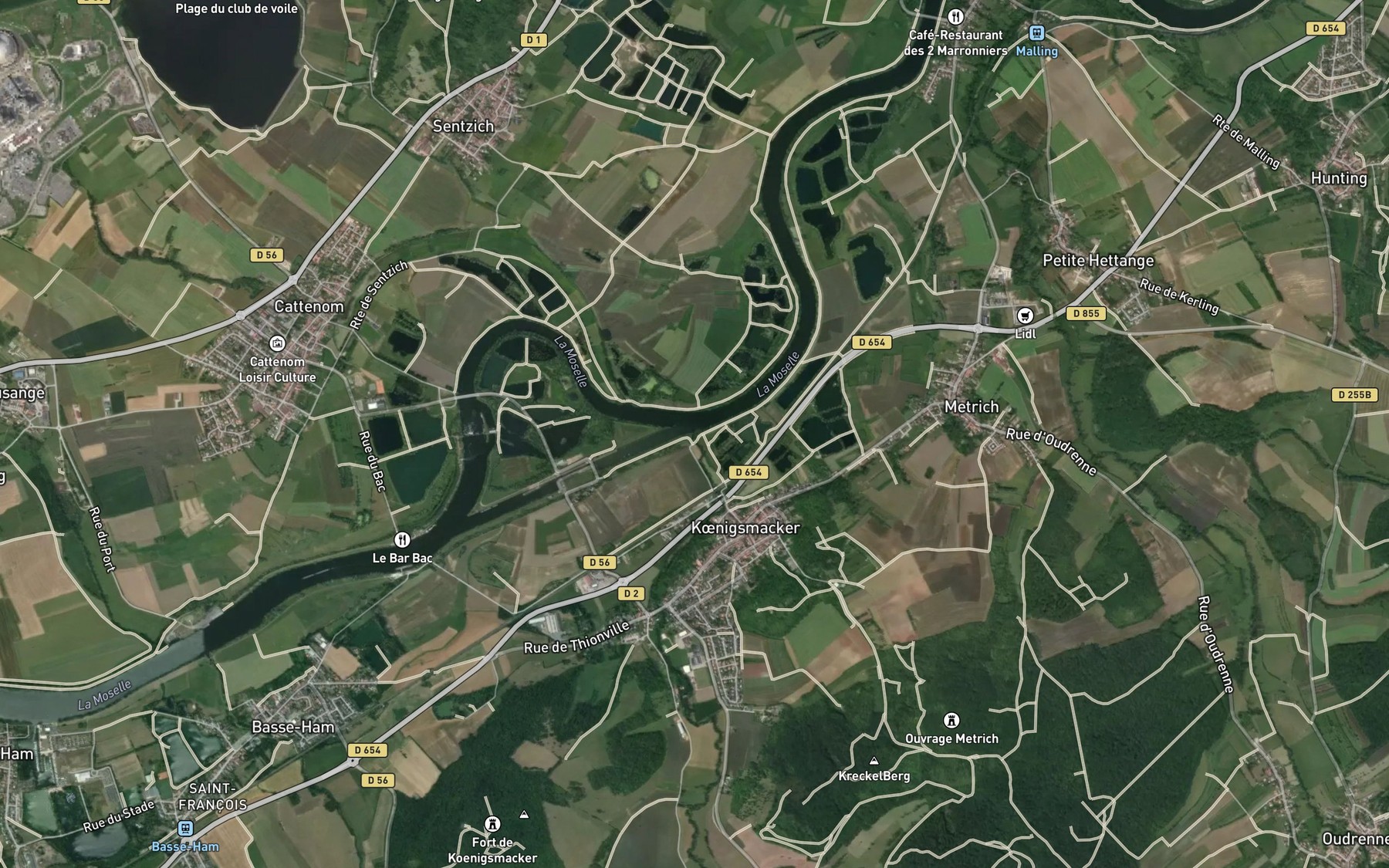 Satellite map of the Canner