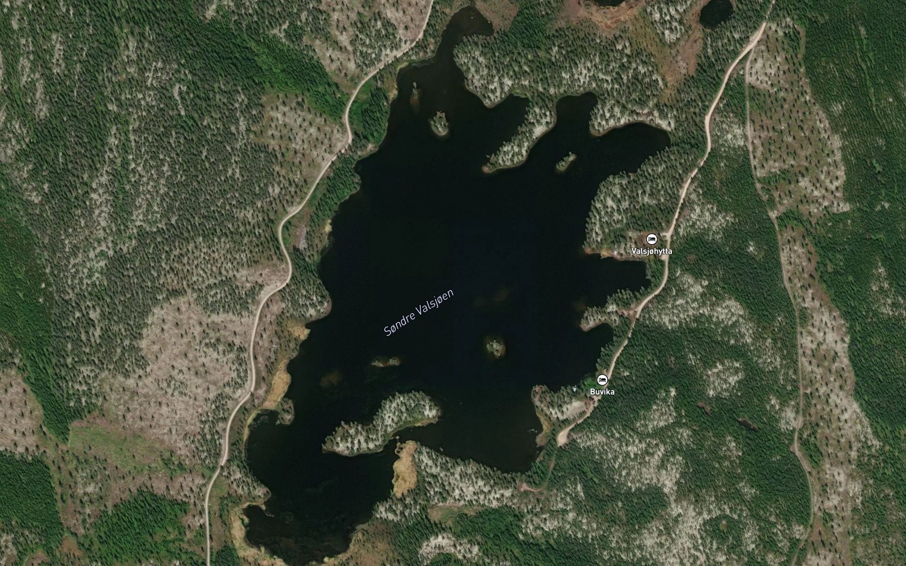 Satellite map of the Sondre Valsjoen