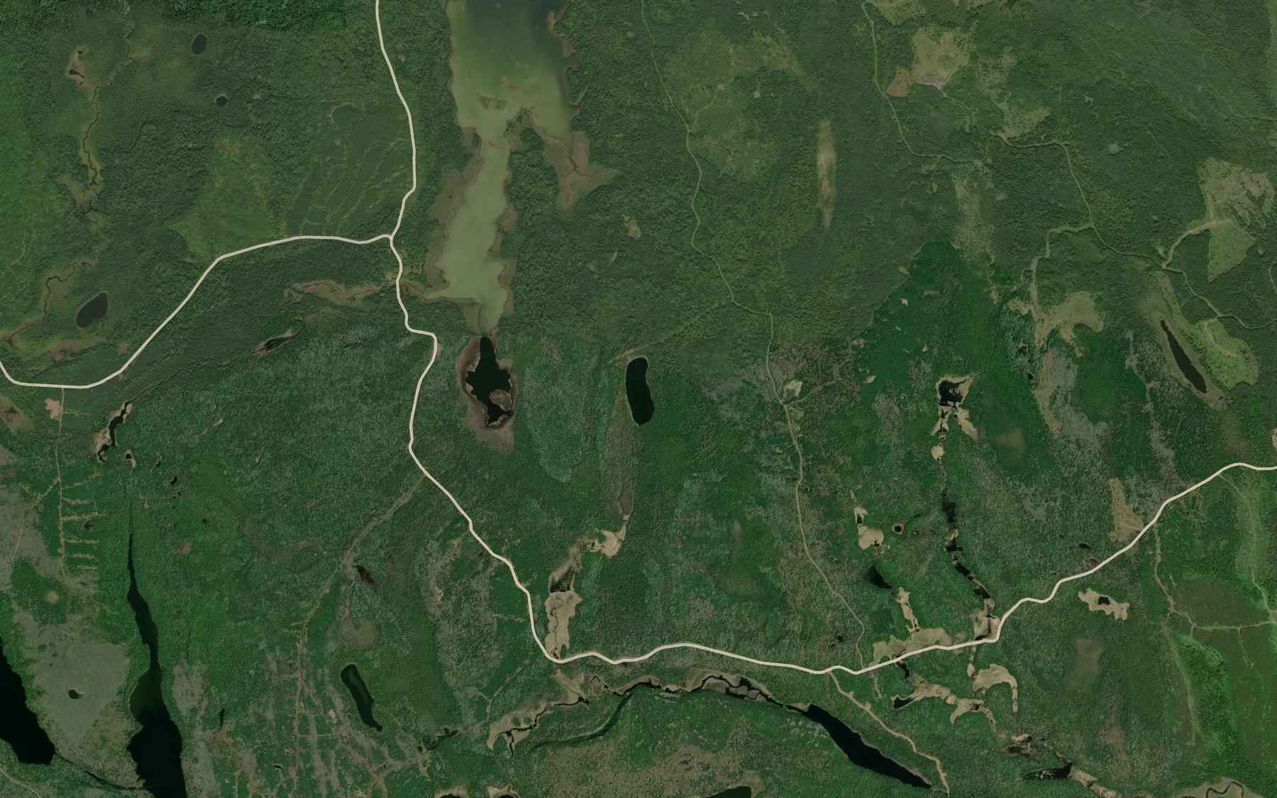 Satellite map of the Splatter Lake