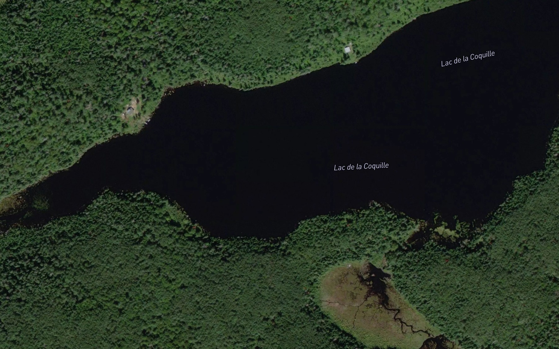 Satellite map of the Lac de la Coquille