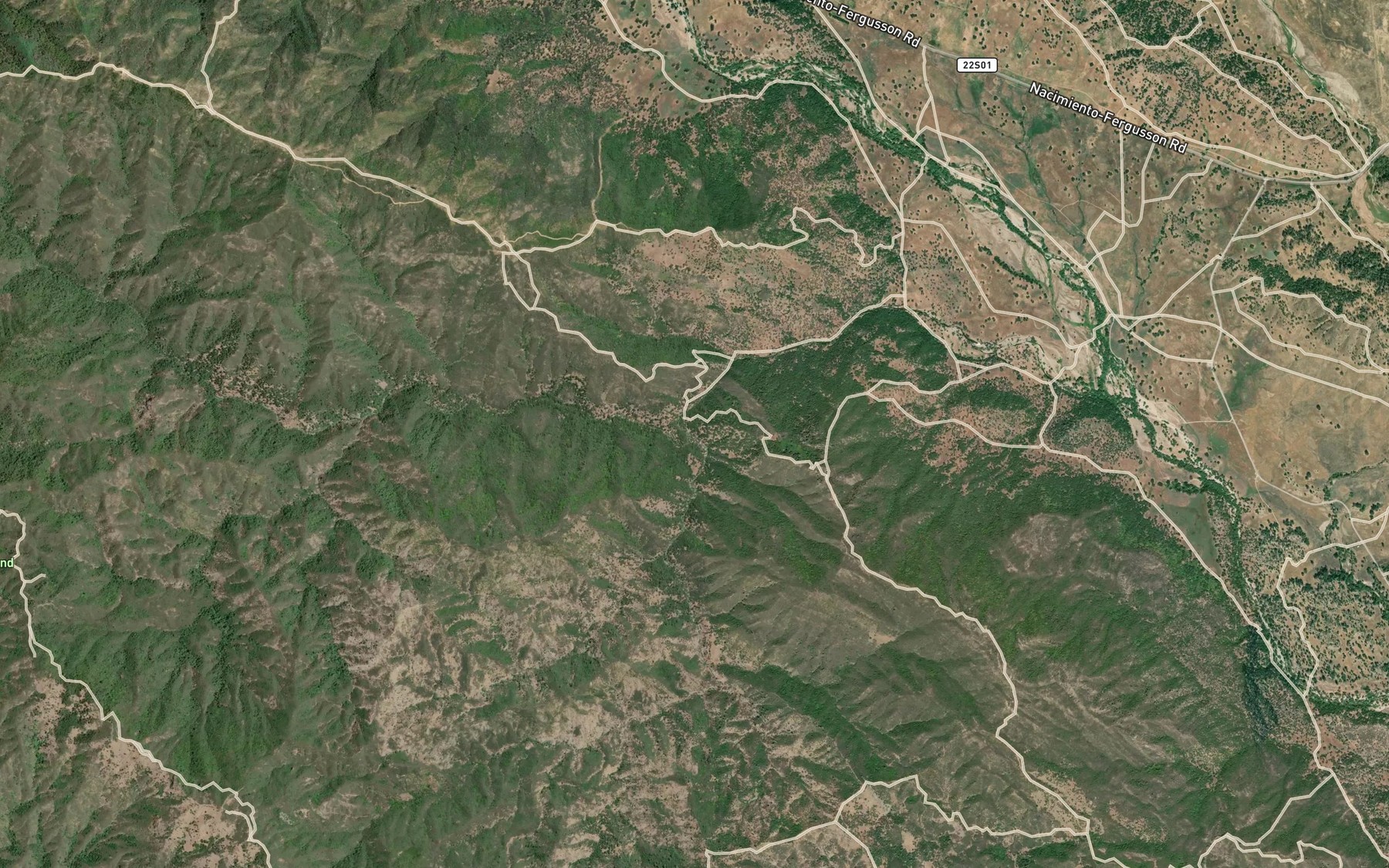 Satellite map of the Anthony Creek