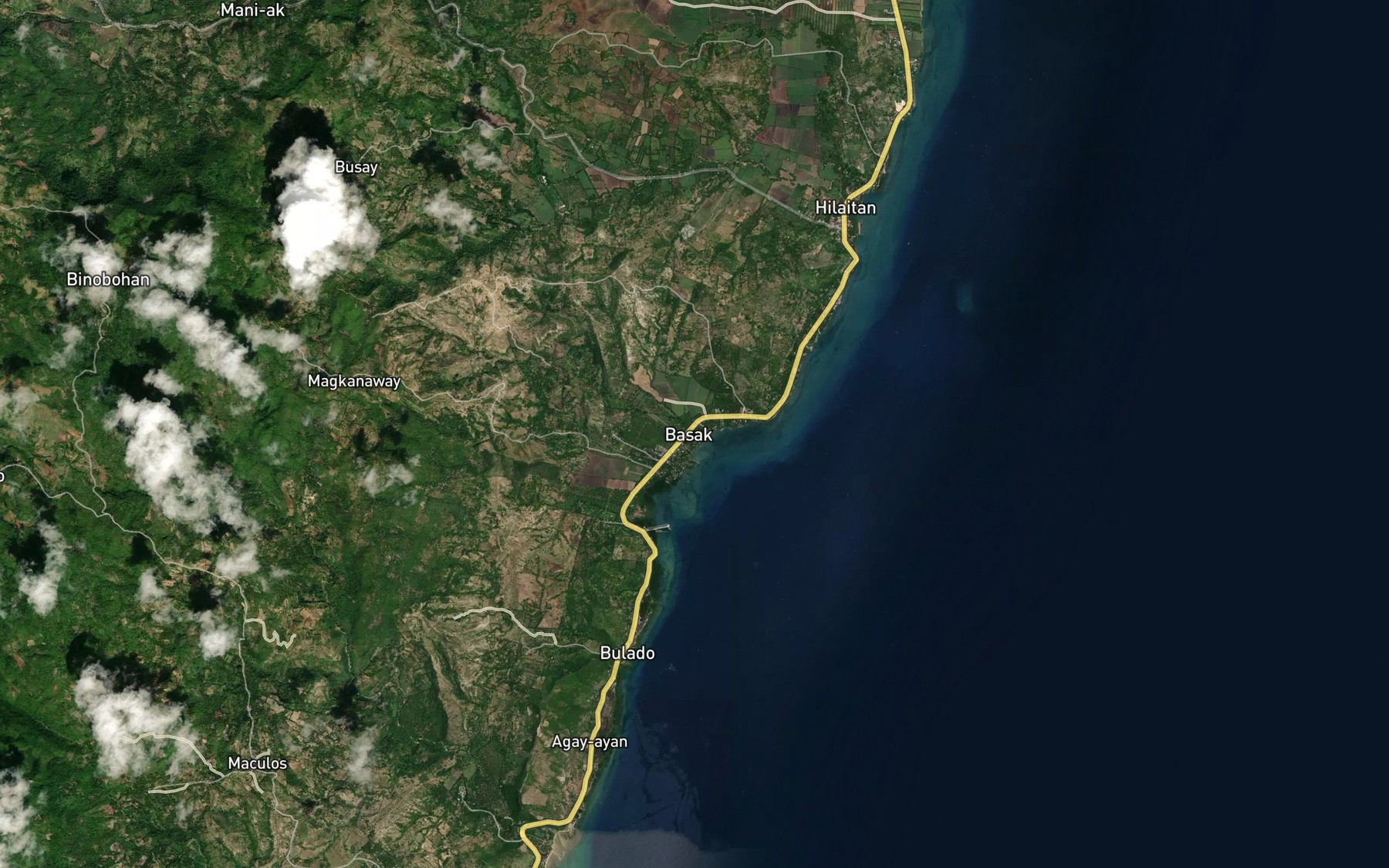 Satellite map of the Basak Creek