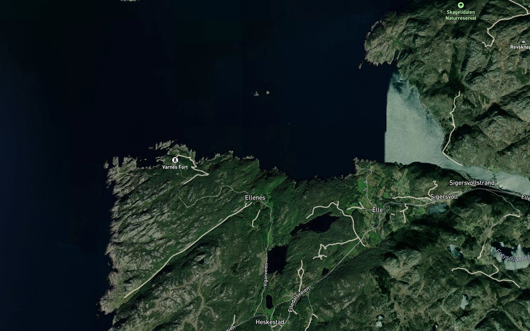 Satellite map of the Ellenesbukta