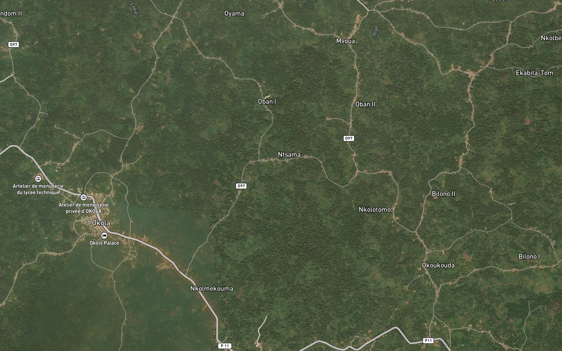 Satellite map of the Ndalo
