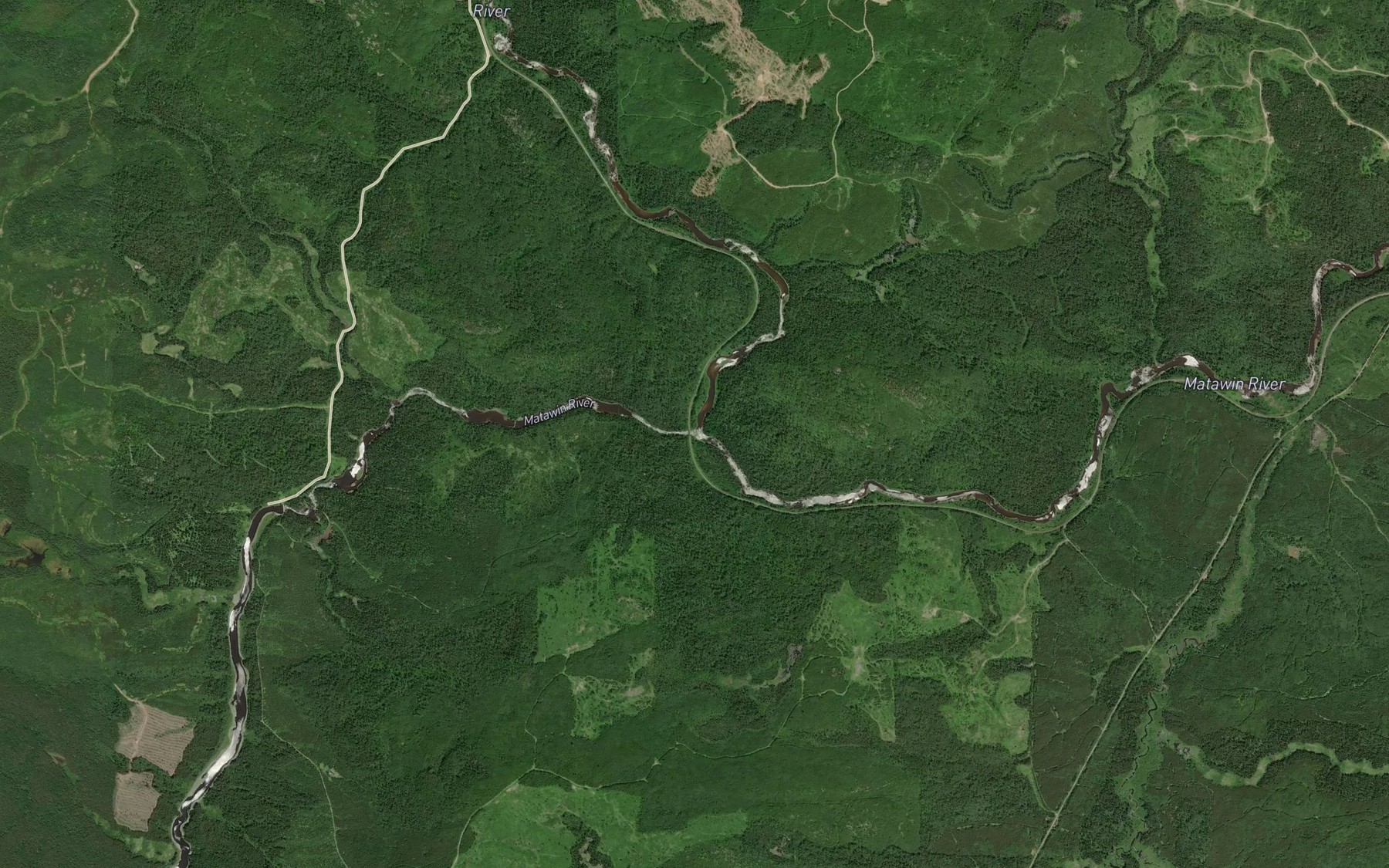 Satellite map of the Shebandowan River