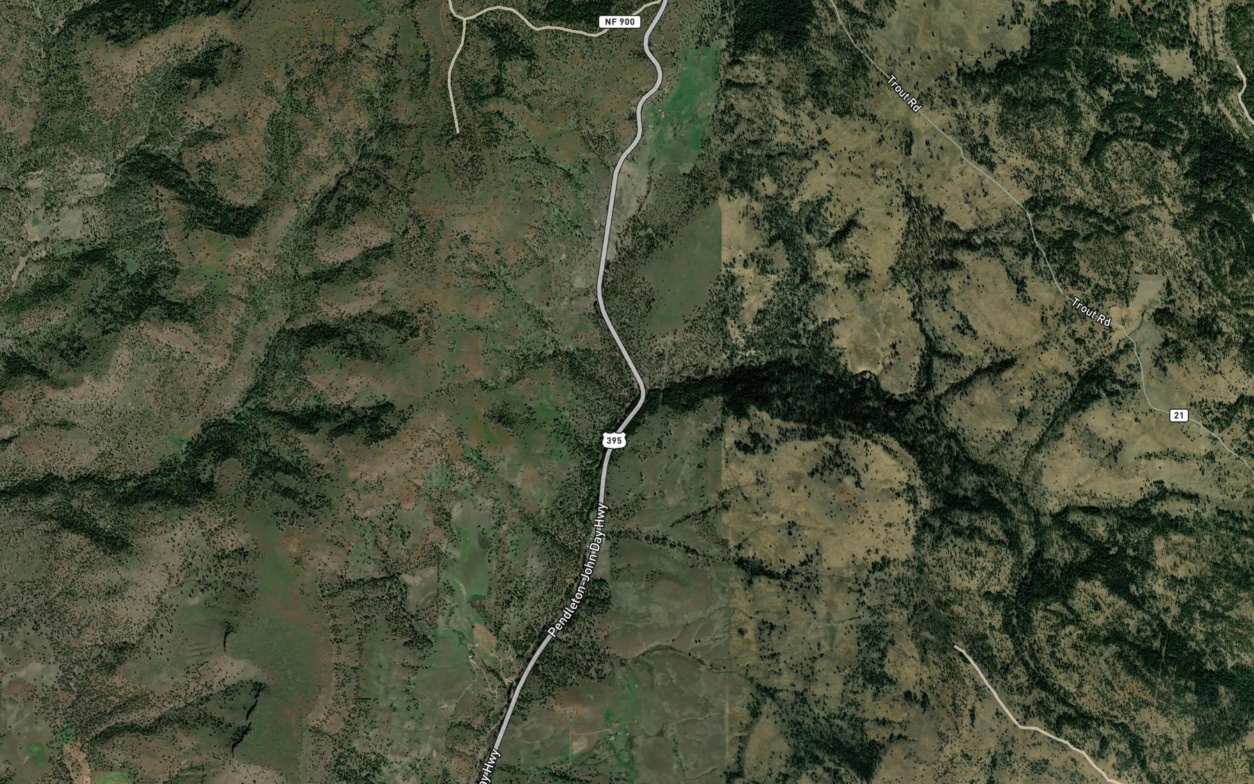 Satellite map of the Barnes Creek