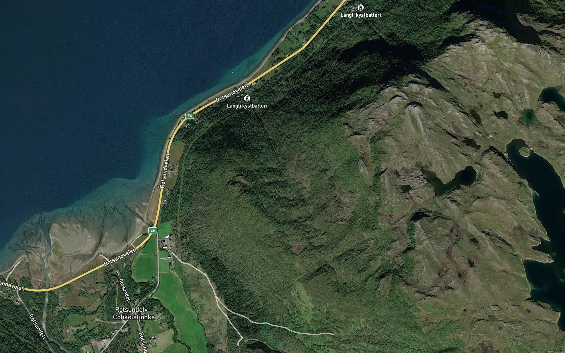 Satellite map of the Skoleelva