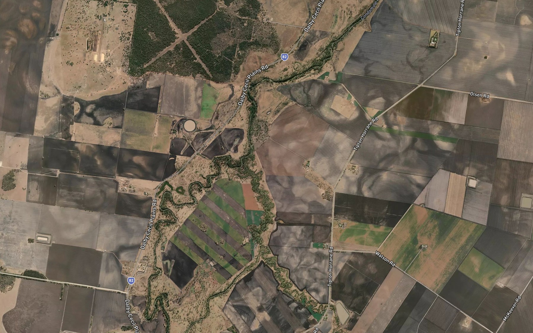 Satellite map of the Condamine River North Branch