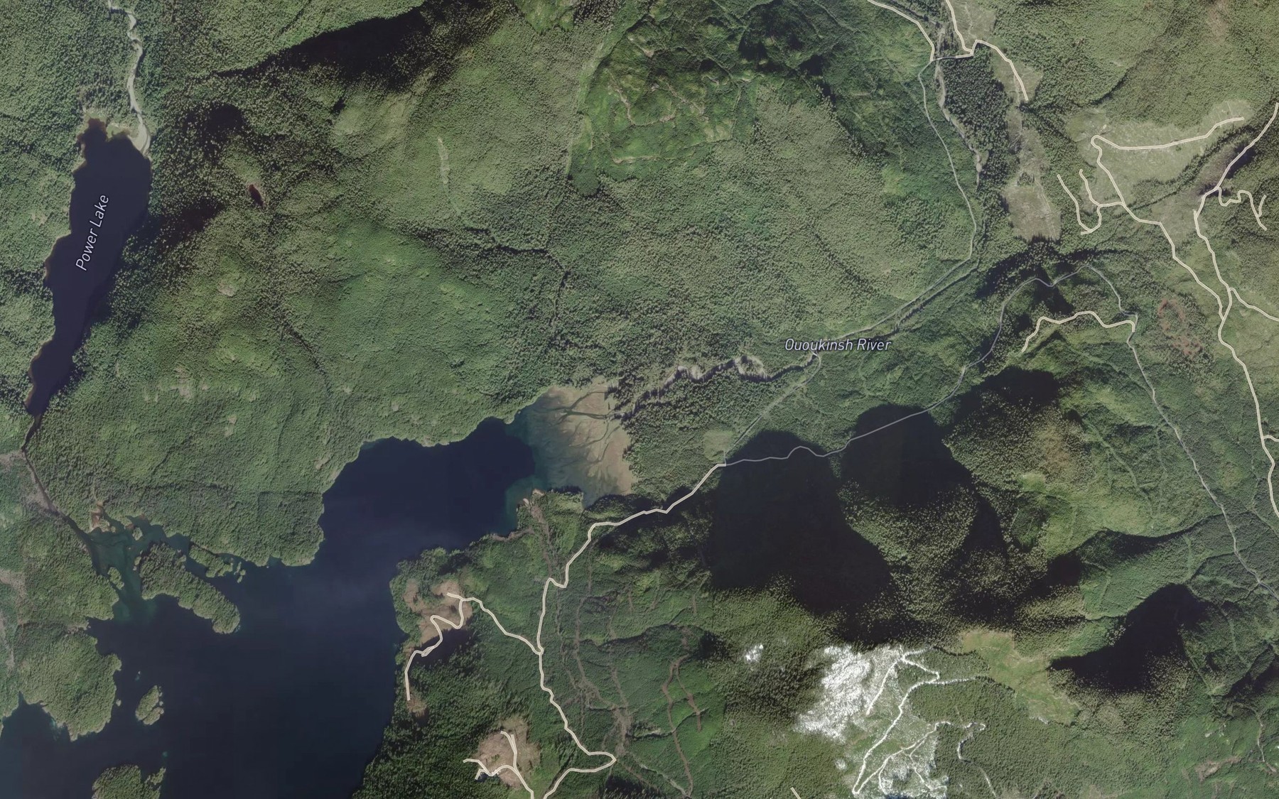 Satellite map of the Ououkinsh River
