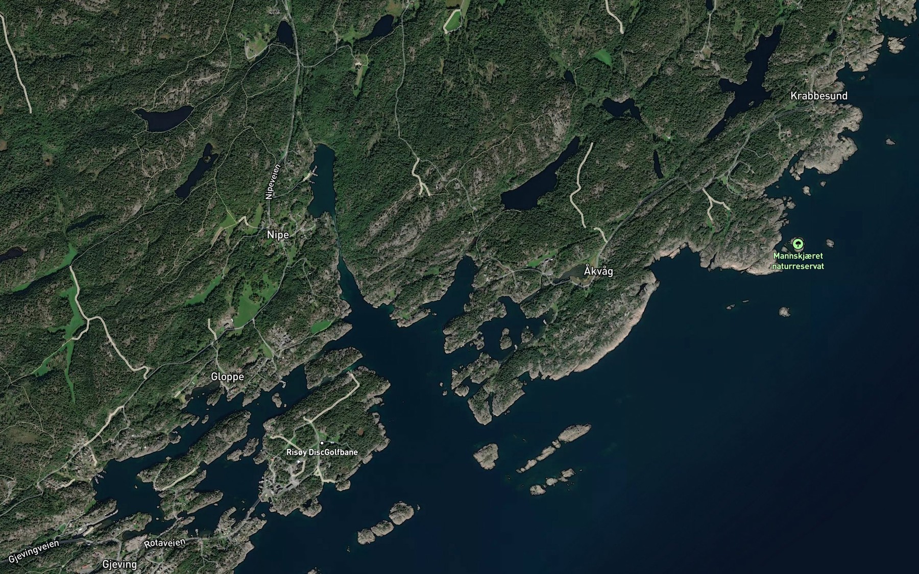 Satellite map of the Kvernkilen